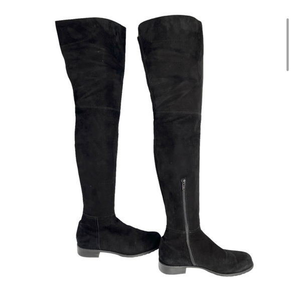 Stuart Weitzman Suede Over the Knee Boot Black Size 7 - Picture 5 of 6